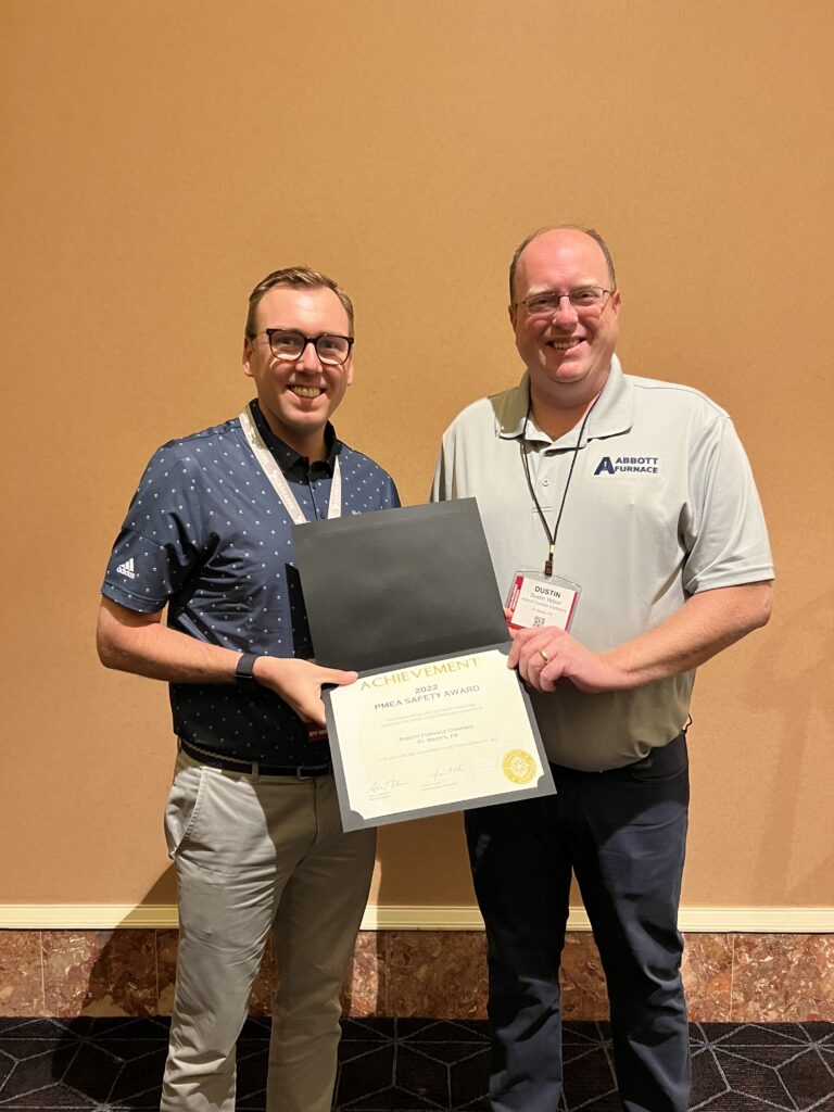 Abbott Furnace PoderMet2023, Dustin Yetzer, 2022 PMEA Safety Award, Powder Metal Sintering, Metal Additive Manufacturing