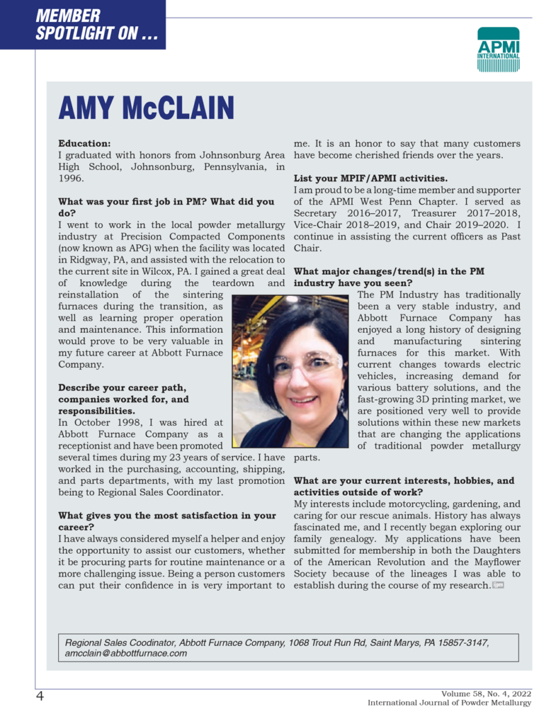 E IJPM Member Spotlight Amy McClain